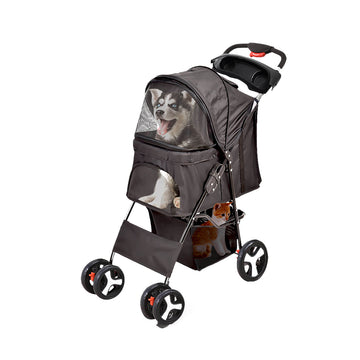 PaWz 4 Wheels Pet Stroller Dog Cat Cage Puppy Pushchair Travel Walk Carrier Pram PaWz